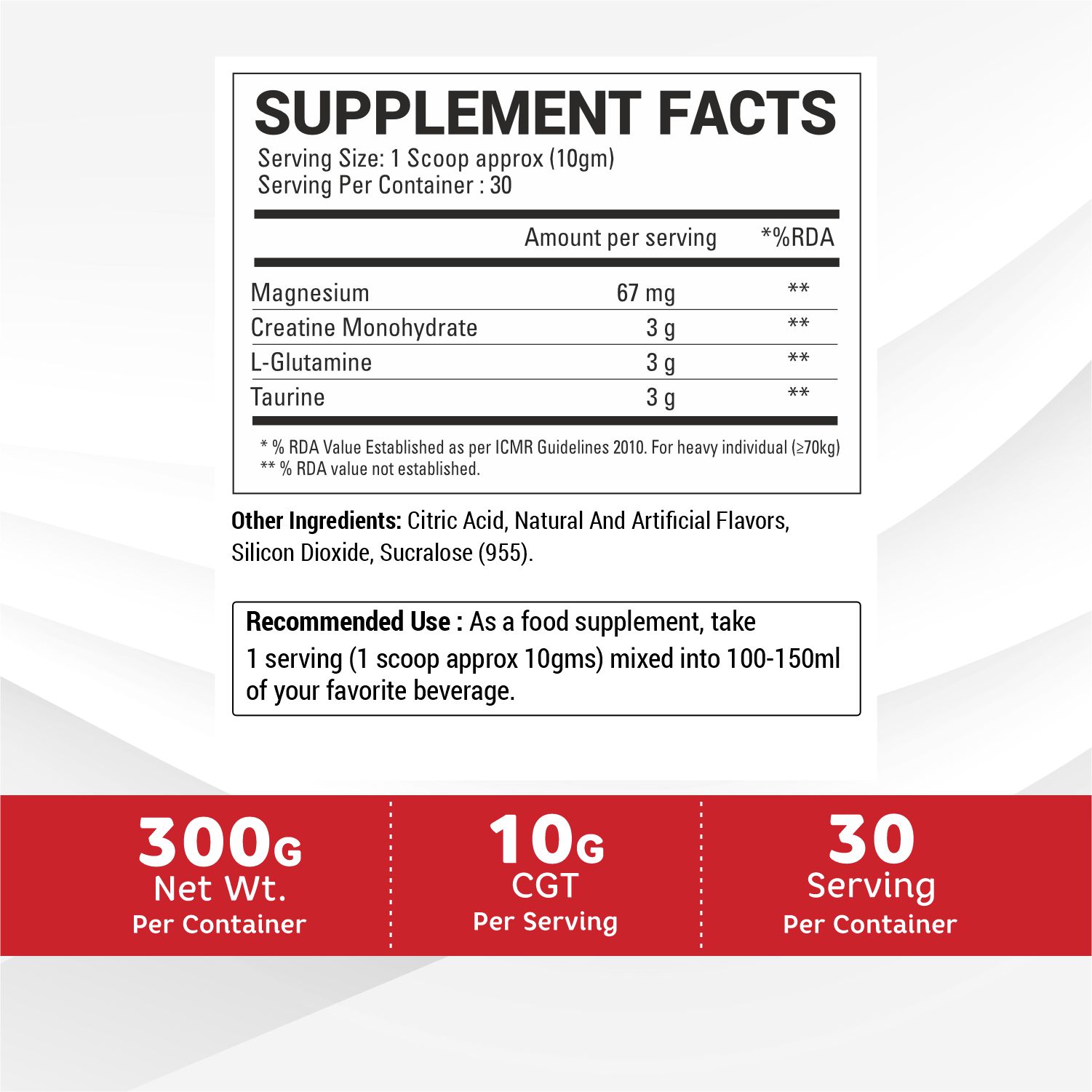 Proence CGT Powder – Creatine, Glutamine & Taurine Blend