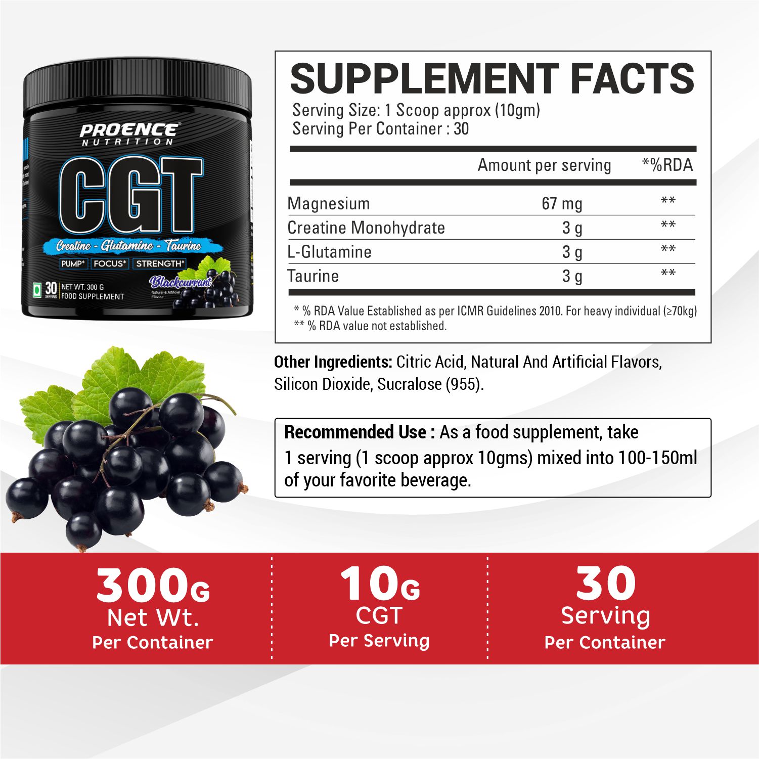 Proence CGT Powder – Creatine, Glutamine & Taurine Blend - Image 3