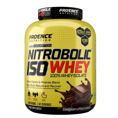 Proence Nitrobolic ISO Whey Protein Powder - 2 Kg (4.4 Lbs), Belgian Chocolate