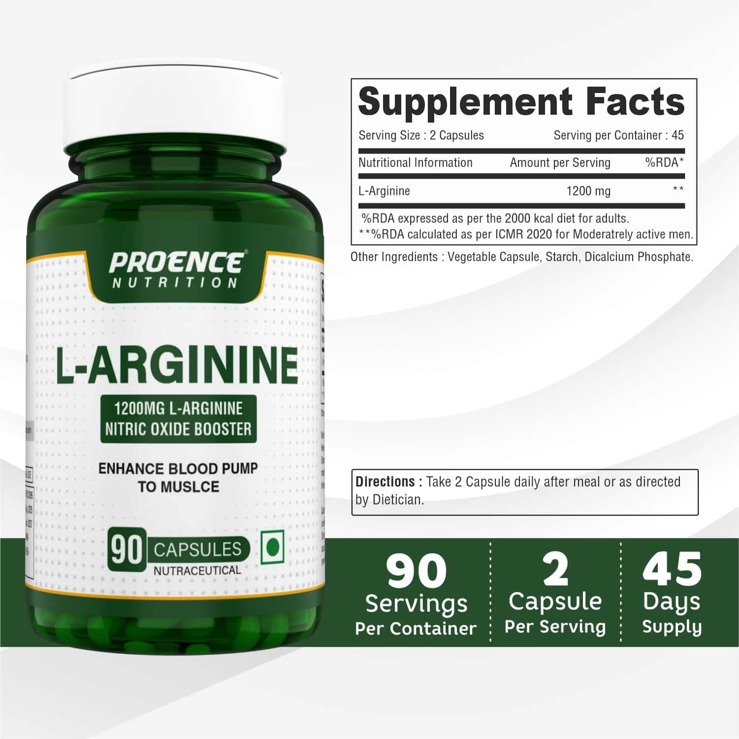 Proence L-Arginine 90 Capsules - Image 2